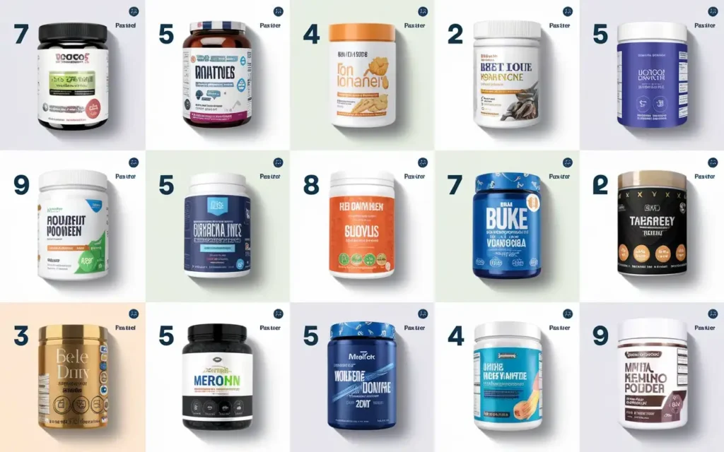 Top 10 Best Weight Loss Powders of 2024 displayed in a grid layout