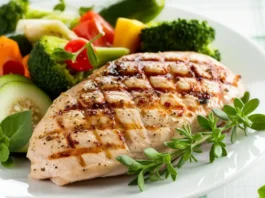 Chicken for weight loss: Grilled chicken breast with vegetables