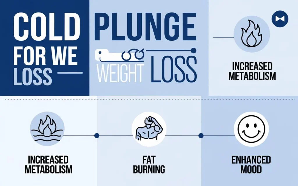 Infographic of cold plunge weight loss health benefits