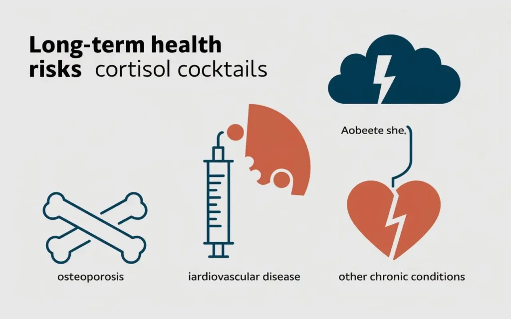 Long-term health risks of cortisol cocktail for weight loss side effects including osteoporosis and diabetes