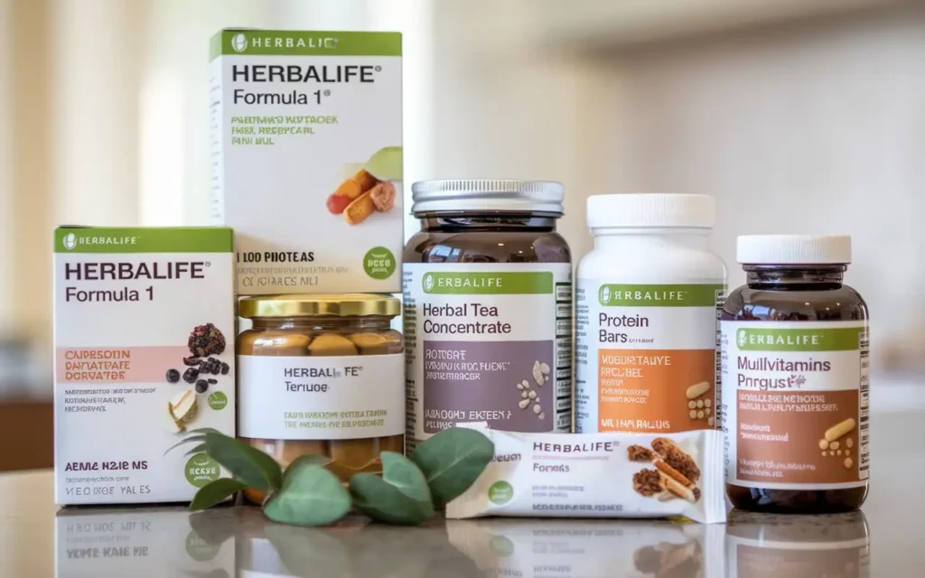 Essential supplements for Herbalife Weight Loss Plan 21 Days arranged neatly