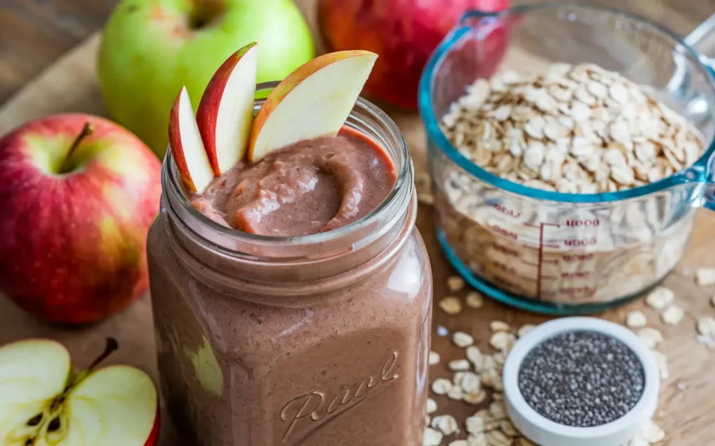 High-fiber apple smoothie for weight loss benefits