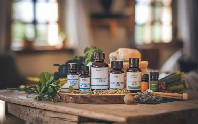 Homeopathic medicine for weight loss remedies displayed on a table