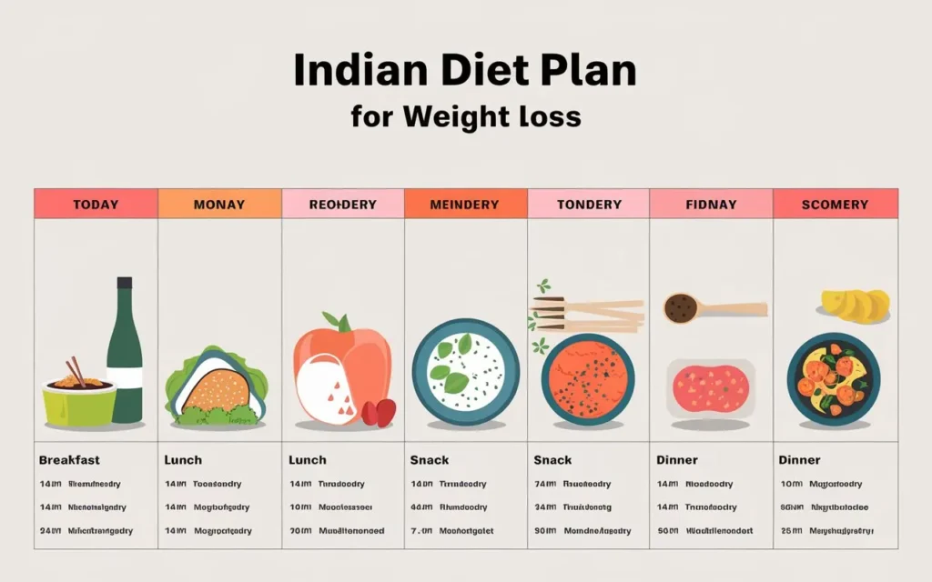 Sample 7-day Indian diet plan for weight loss with daily meals