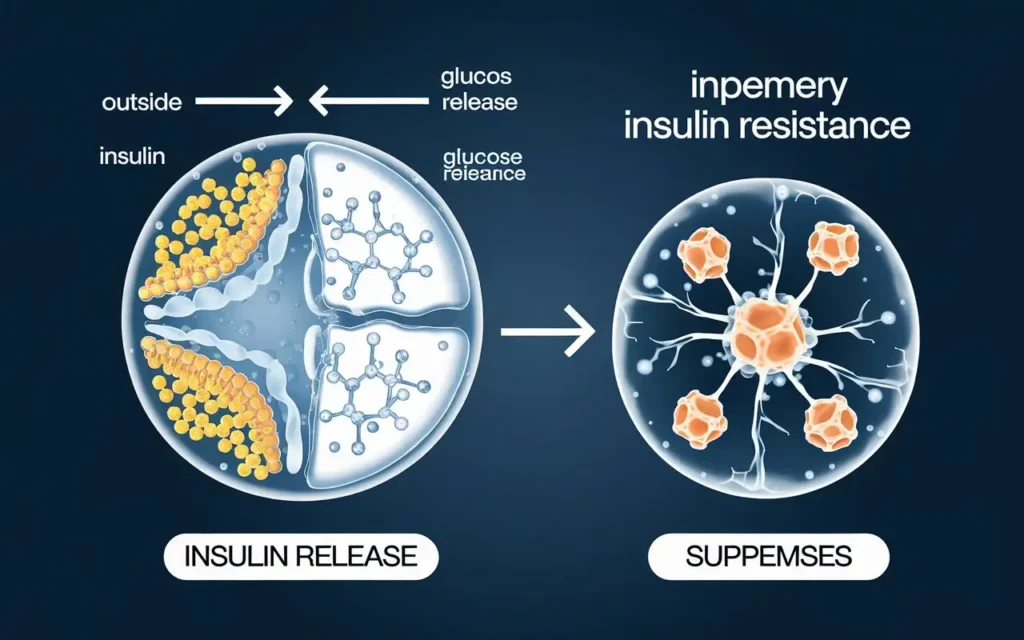 Illustration of insulin resistance supplements for weight loss mechanism