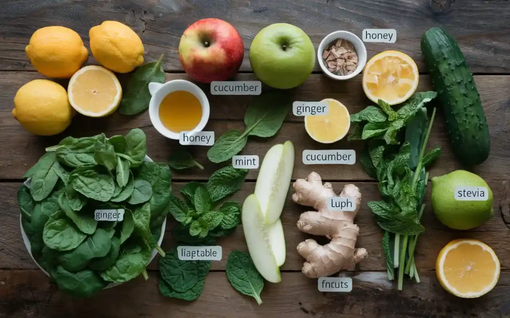 Miracle weight loss drink recipe ingredients laid out
