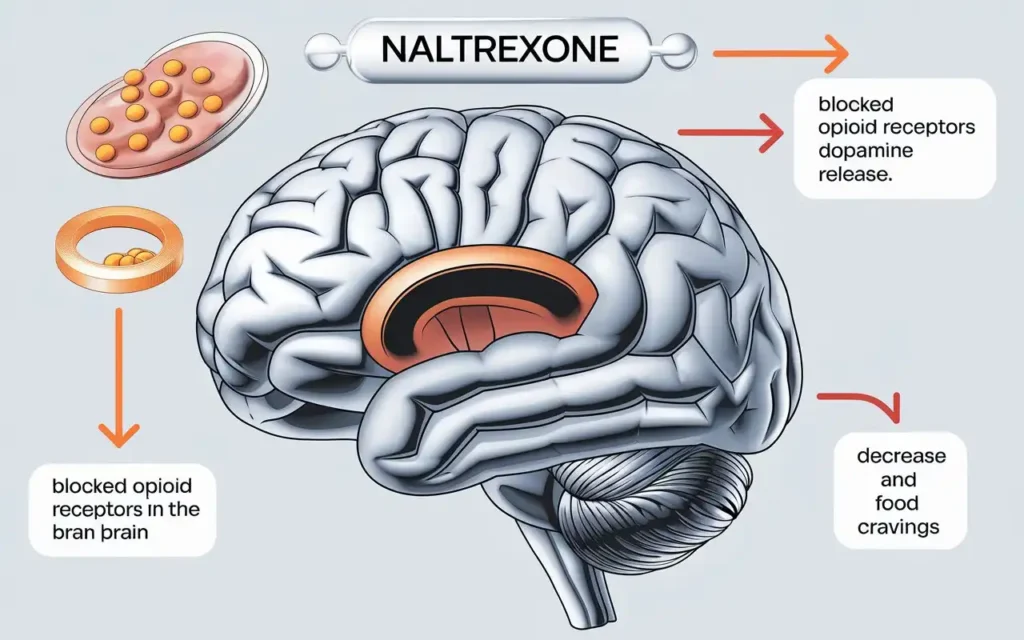 Naltrexone and weight loss: Illustration of brain's reward system