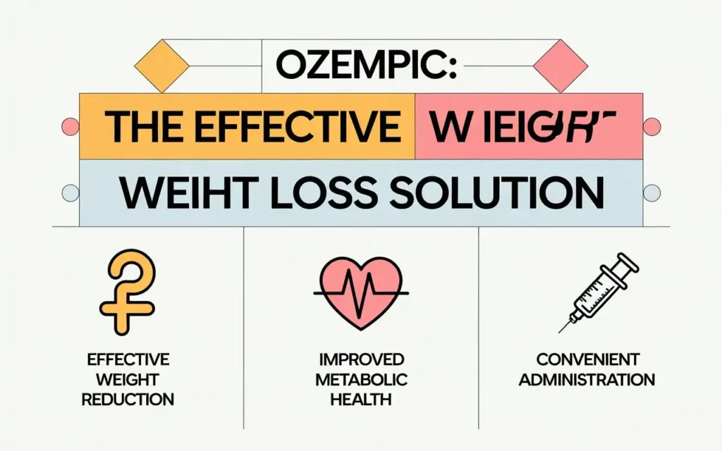 Infographic of Ozempic weight loss benefits near me