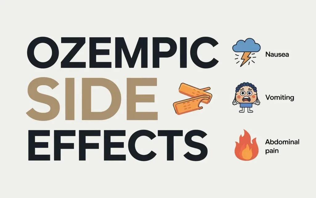 Illustration of common Ozempic weight loss side effects near me