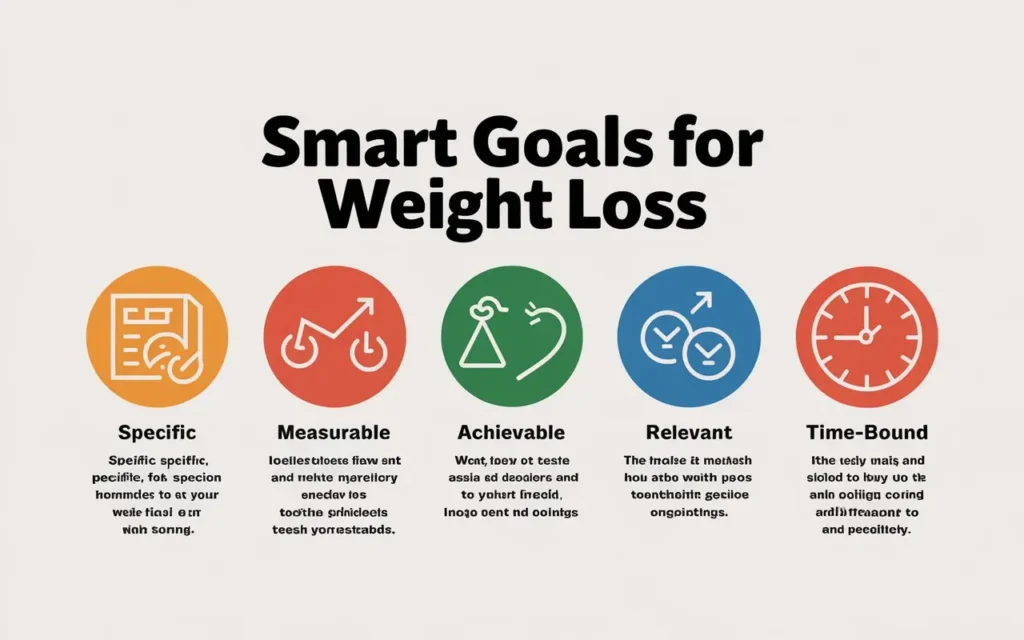 Visual representation of effective goal setting in the psychology of weight loss motivation.