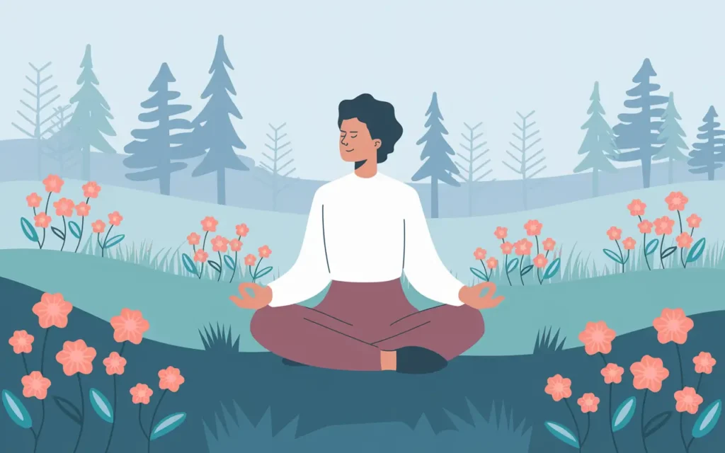 Person practicing mindfulness as part of the psychology of weight loss motivation.