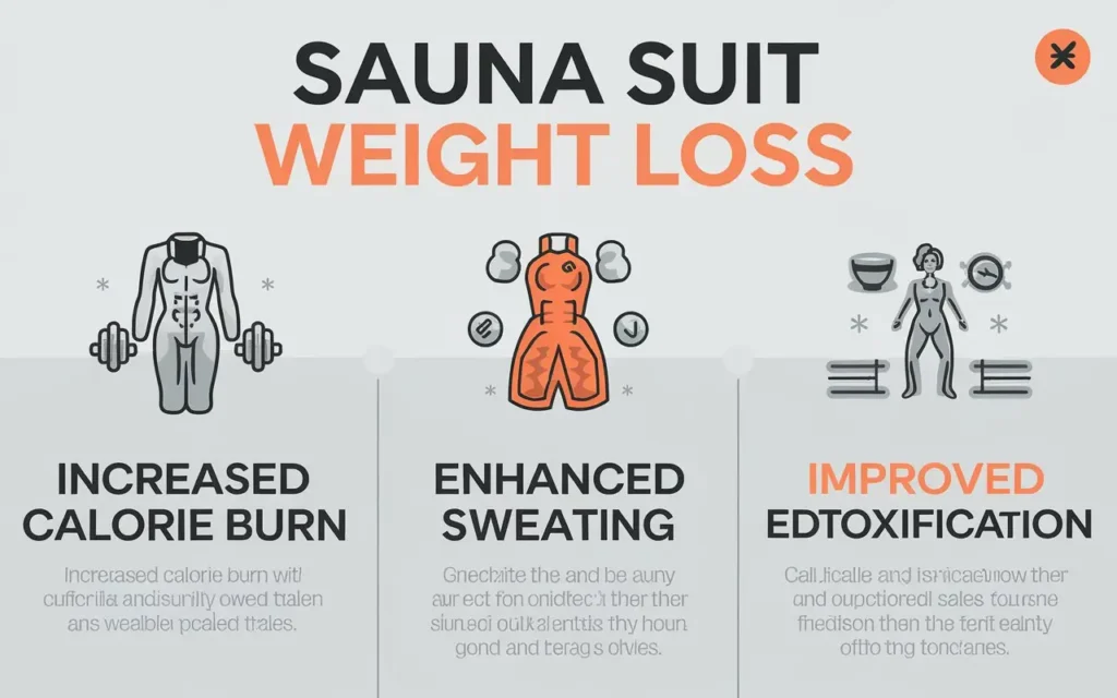 Infographic showing benefits of sauna suit weight loss