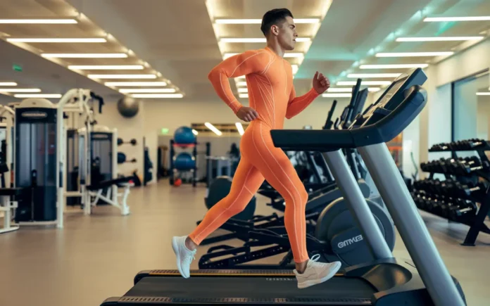 Person wearing a sauna suit exercising for weight loss