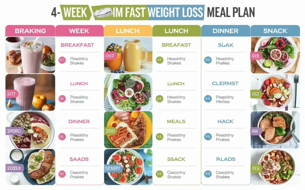 Slim Fast Weight Loss 4 Weeks Meal Plan Overview