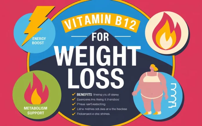 Vitamin B12 weight loss reviews infographic showing benefits