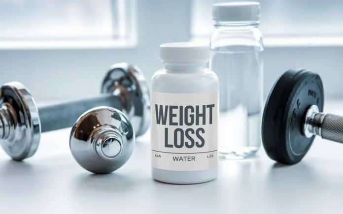 Diagram showing how water pills for weight loss work in the body