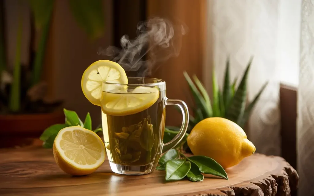 Green tea weight loss drink recipe served in a mug 