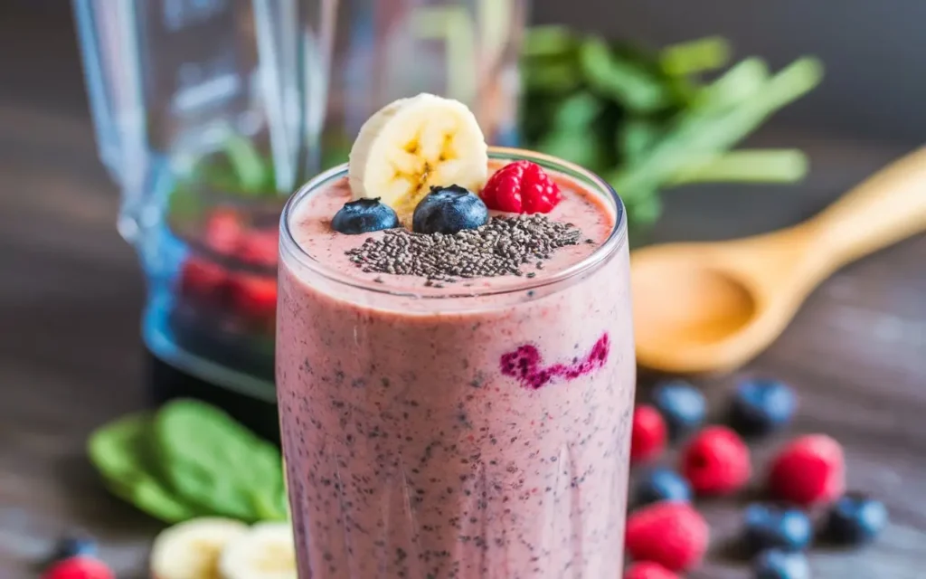 Healthy weight loss drink recipe smoothie in a glass