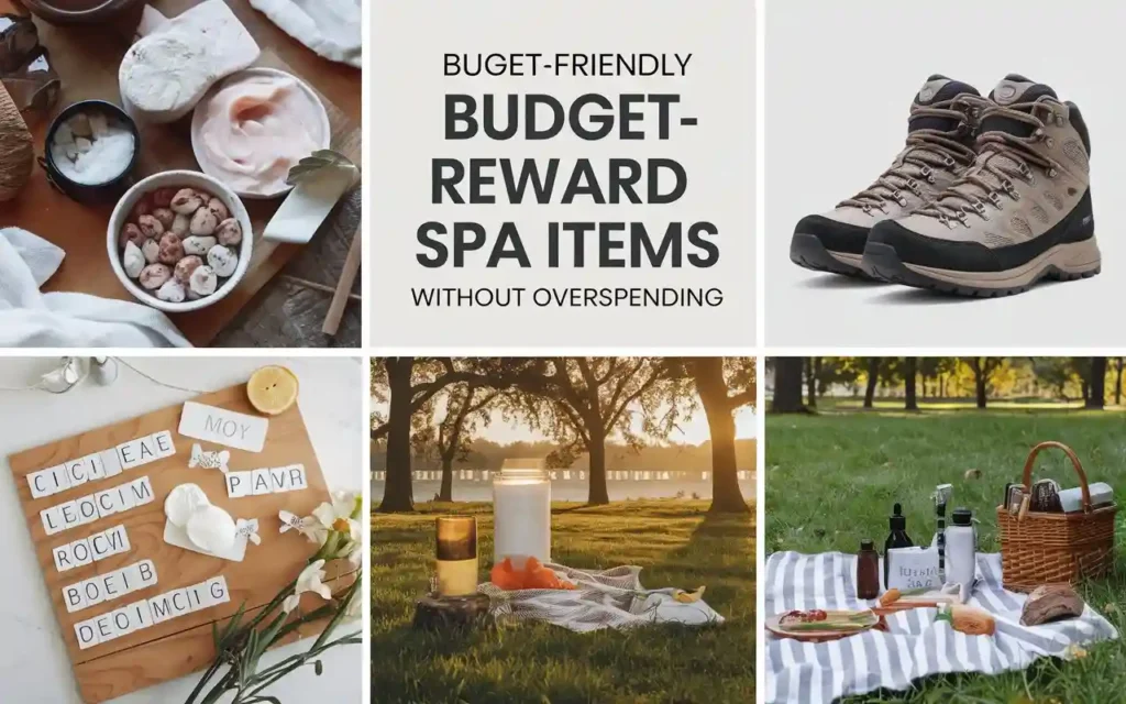 Budget-friendly weight loss reward ideas including DIY spa and nature hike