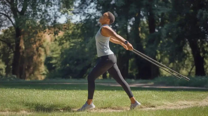 Person confidently demonstrating aip diet meal plan in a scenic park