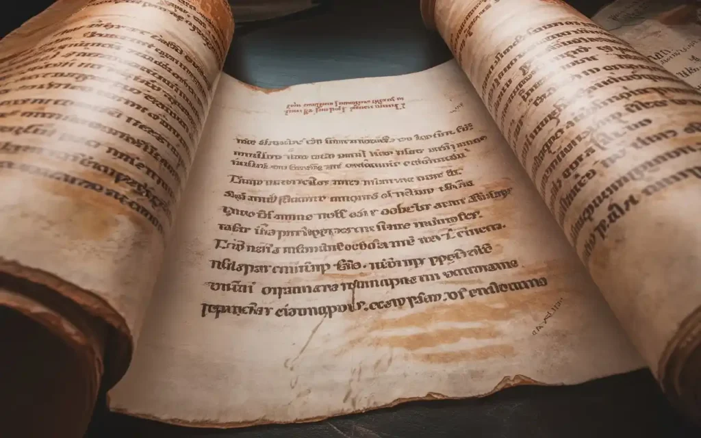 Ancient scroll displaying scripture on fasting