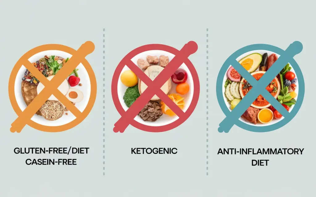 Different popular diet options for autism management.