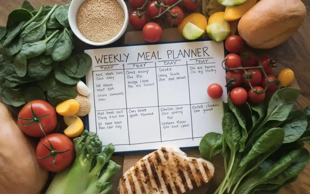 A neatly organized weekly meal plan for the Brooke Goldner Diet