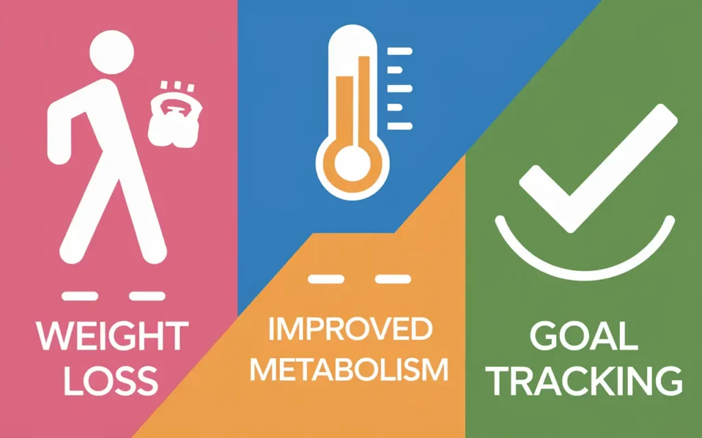 Visual representation of the benefits of using a calories burned fasting calculator.
