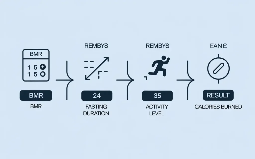 Steps for using a calories burned fasting calculator.
