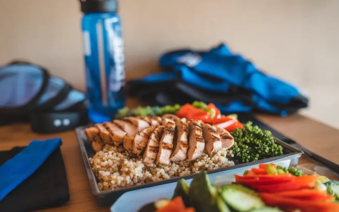 A well-balanced CrossFit diet meal with chicken, quinoa, and vegetables