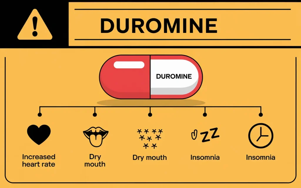 Potential side effects of Duromine weight loss medication 