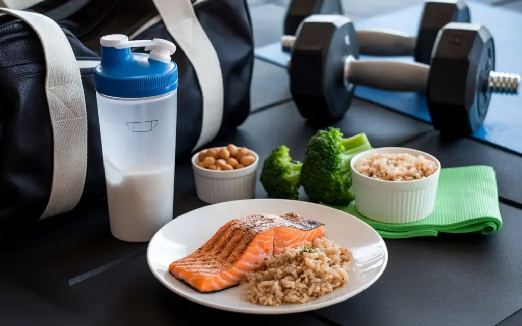 Pre- and post-workout meals aligned with the e2m diet principles.
