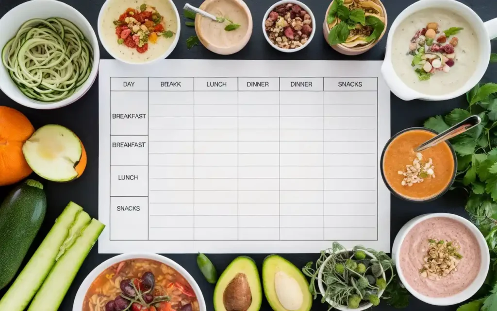 Sample meal plan for fast mimicking diet DIY