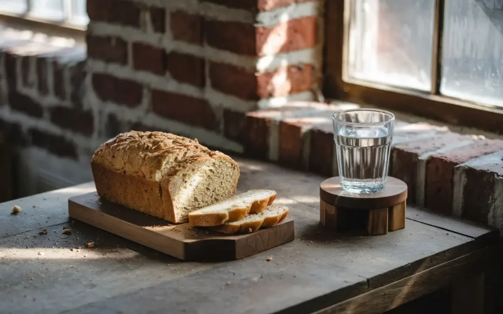 Illustration of Catholic fasting with bread and water symbolizing simplicity and sacrifice