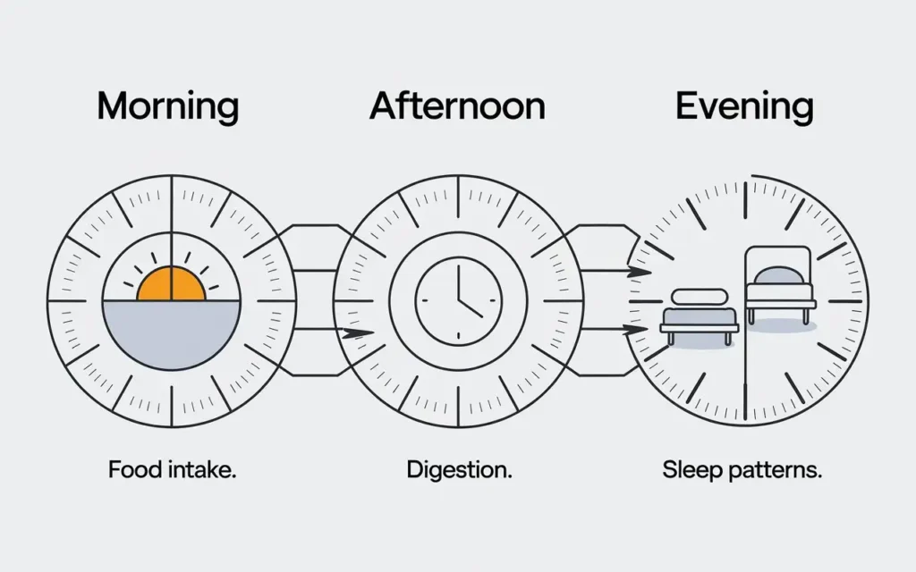 Diagram of the fasting clock aligned with circadian rhythms