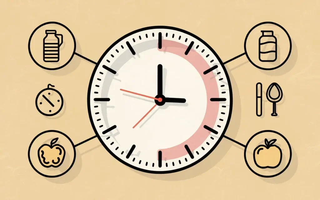 Visual of an 8-hour eating window using the fasting clock method