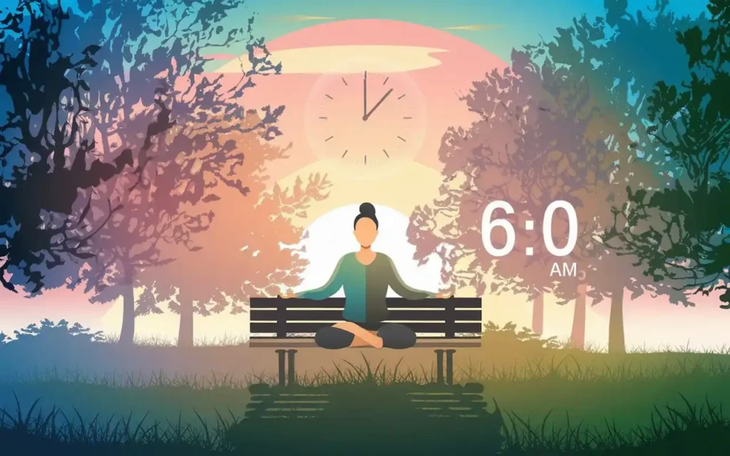 Peaceful scene showing the mental health benefits of the fasting clock