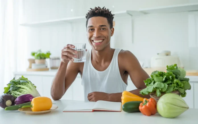 Person holding a glass of water and smiling, symbolizing the benefits of fasting for SIBO relief