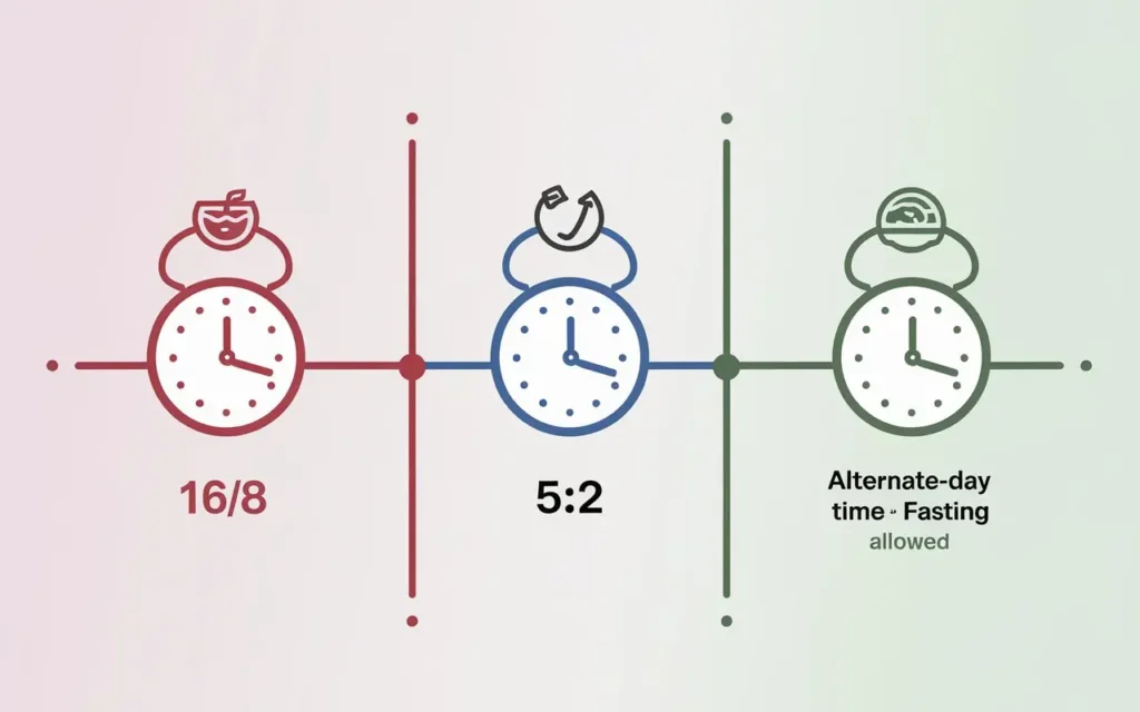 Illustration of fasting methods for women over 40.