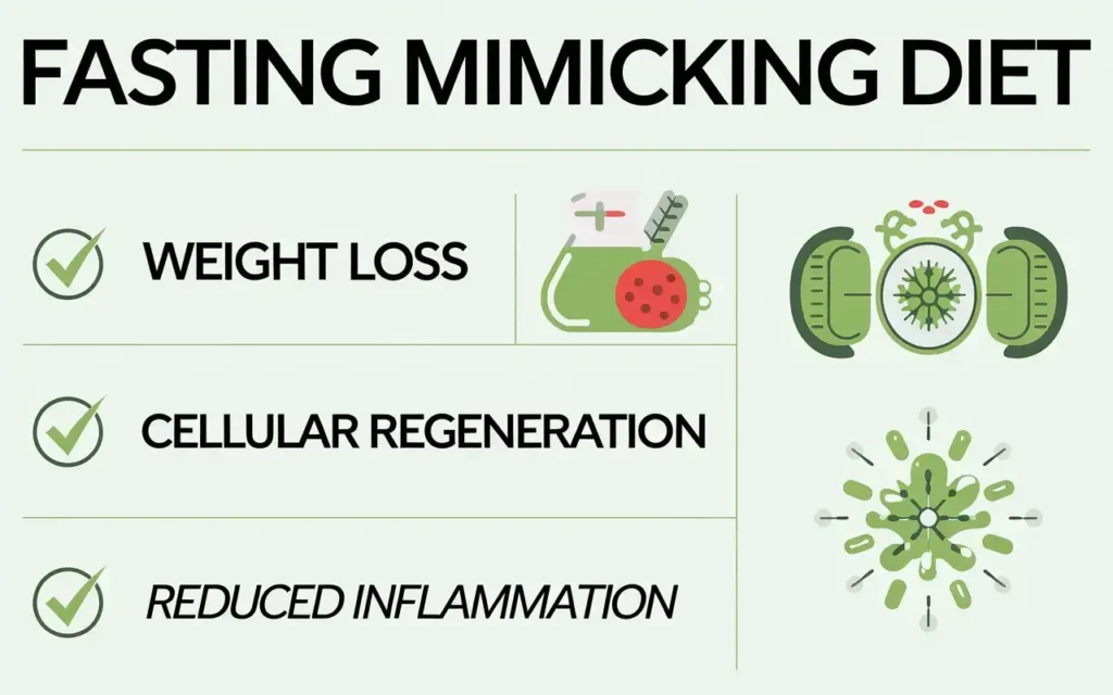 Illustration showing health benefits of a fasting mimicking diet DIY