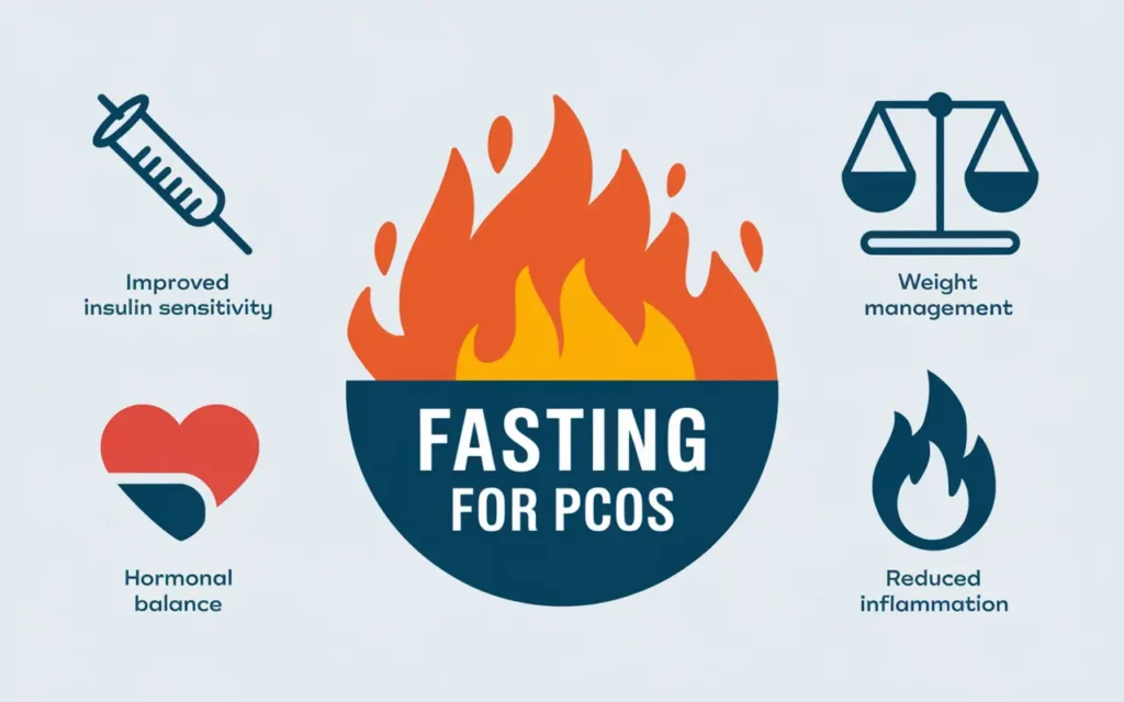 Fasting PCOS benefits: Improved insulin sensitivity and weight management.