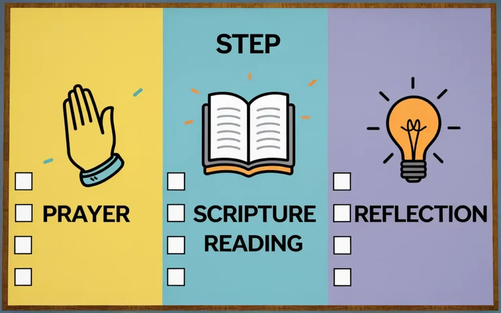 A guide for fasting with steps and scriptures.