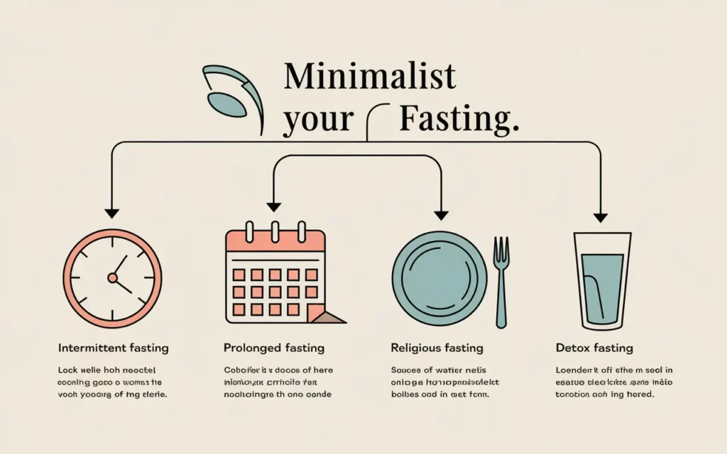 An infographic showing different types of fasting with descriptions.