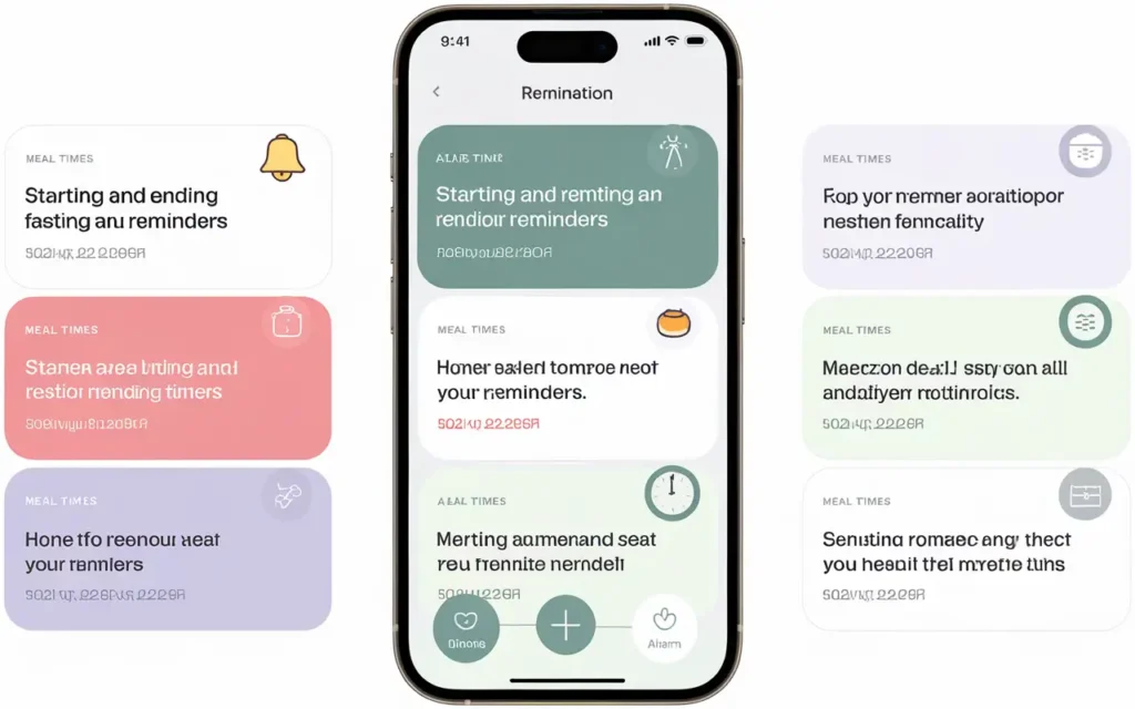 Customizable reminders in free fasting app with no subscription