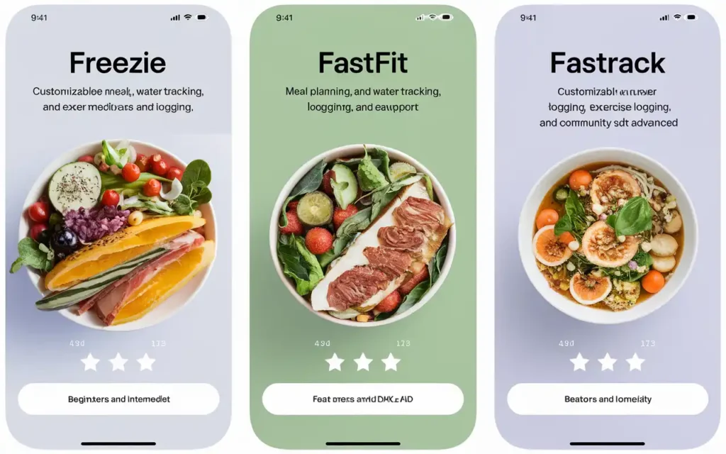 Comparison table of free intermittent fasting app no subscription features