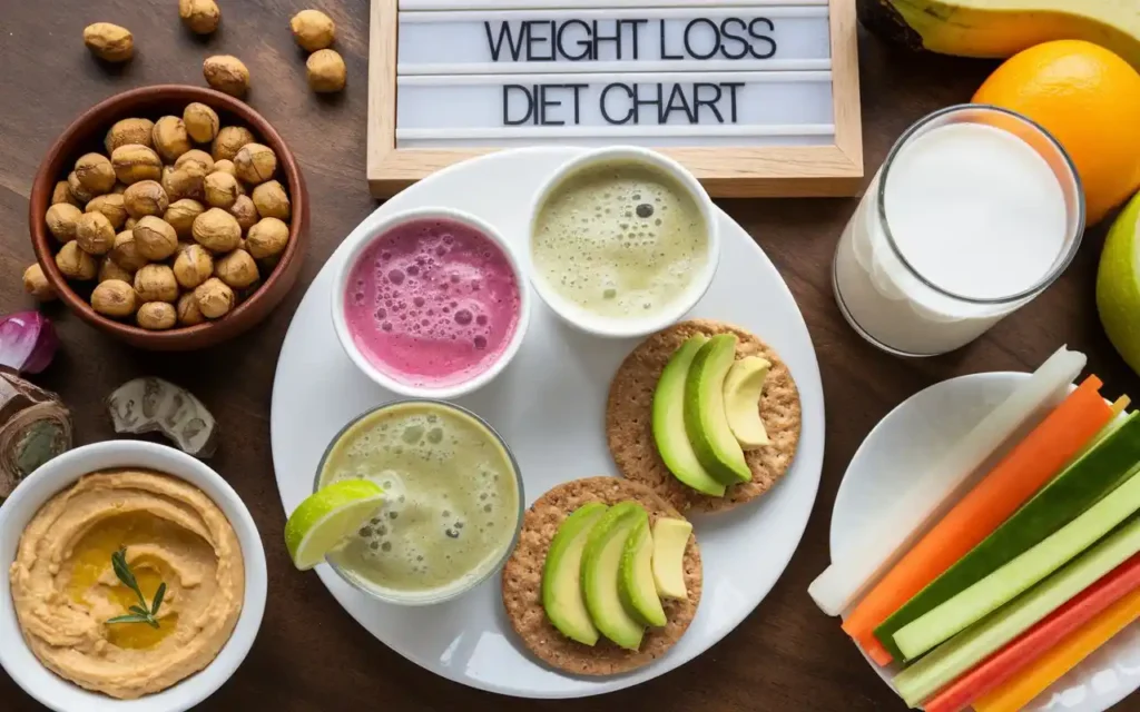 Healthy snacks and beverages in Indian diet chart for weight loss