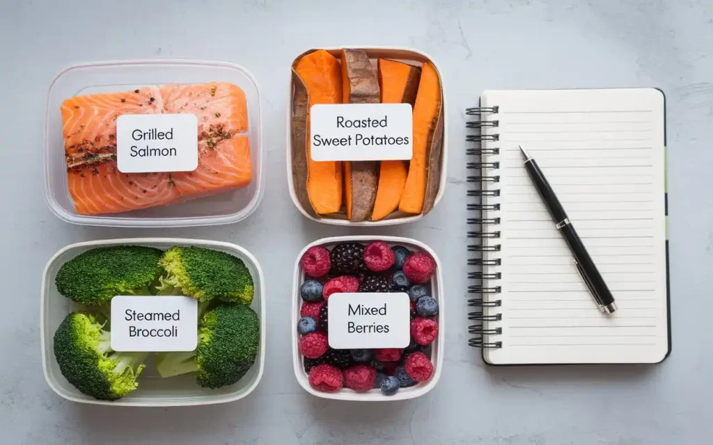 A sample meal plan from the Helmut Strebl Diet with diverse food options