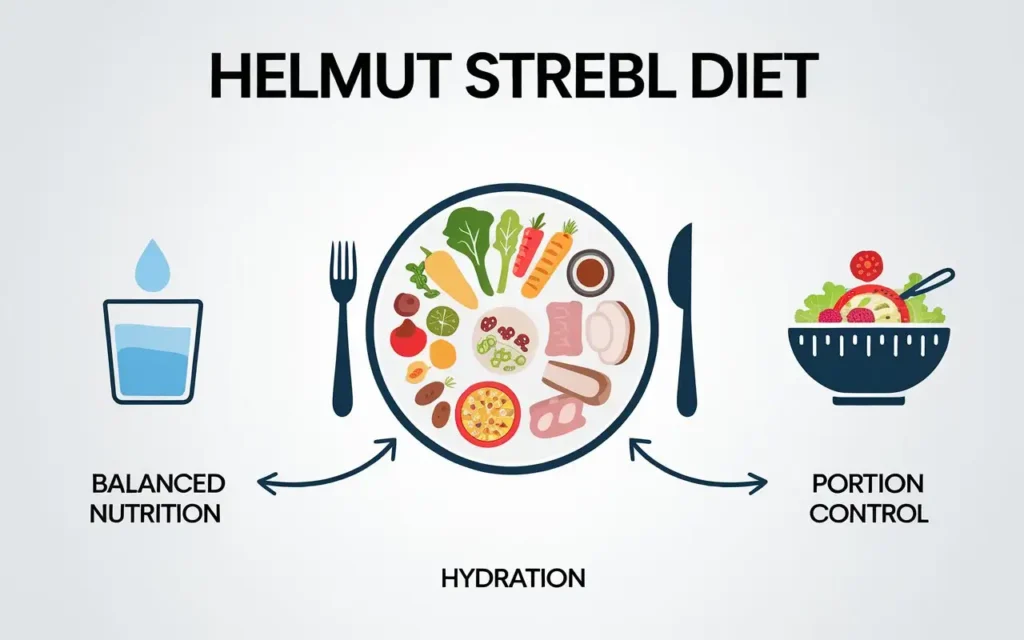 An infographic summarizing the principles of the Helmut Strebl Diet