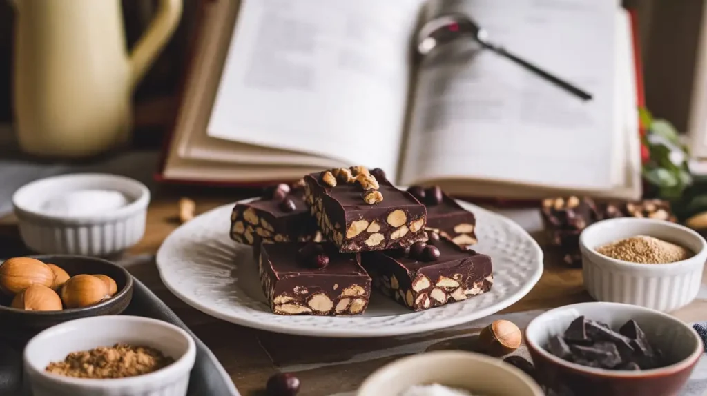 Homemade Ayds Diet Candy bars with ingredients like chocolate and nuts