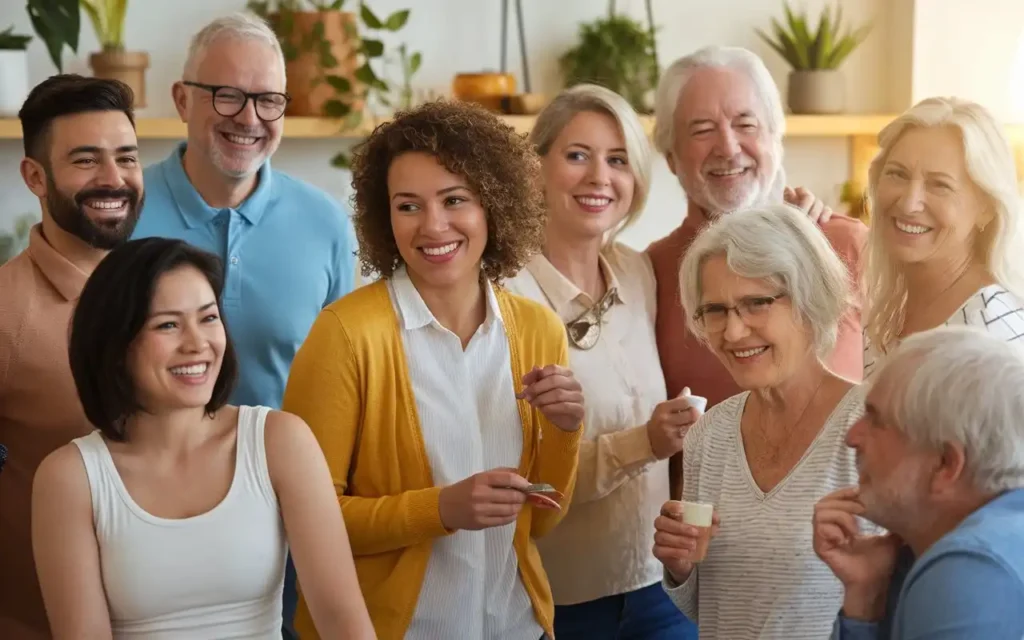 Smiling individuals sharing their hormone diet transformation stories.
